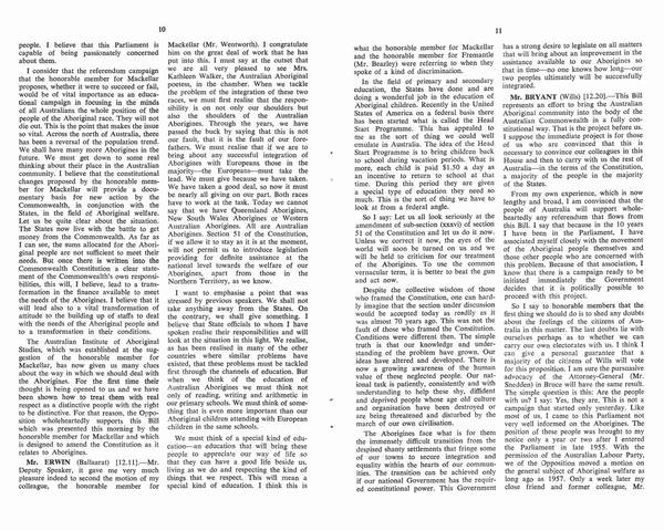 Page 6 of 9  Parliamentary debates, Constitution Alteration (Aborigines) Bill 1966. William Wentworth, Second Reading Speech, House of Representatives, 10 March 1966.