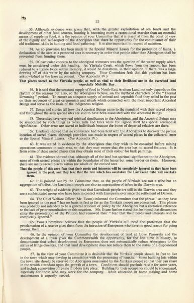 Page 8 of 10  Report of the House of Representatives Select Committee on Grievances of Yirrkala Aborigines, Arnhem Land Reserve, 1963