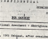Detail of a document. The words showing are: Confidenti... For Cabinet... tional Amendment : Ab...