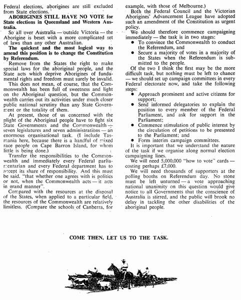 Page 2 of 2  Gordon Bryant, writing here as the President of the Aborigines' Advancement League, Victoria, points out that Aboriginal people are beset with a more complicated set of laws than other Australians.