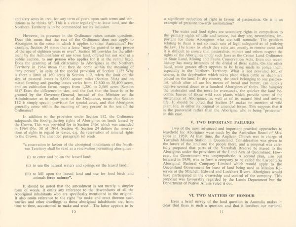 Page 6 of 8  Frank Engel, General Secretary of the Australian Council of Churches, set out the main arguments for land rights in this pamphlet.