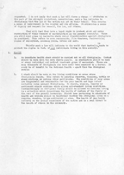 Page 7 of 7  Perkins' Submission on the Aboriginal Question