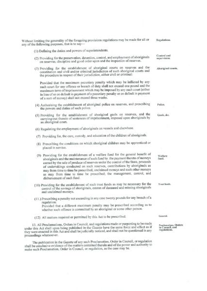 Page 9 of 21  Queensland, The Aboriginals Preservation and Protection Acts, 1939 to 1946, and Regulations with an Index (compiled to 31 August 1955).   An Act to consolidate and amend the law relating to the preservation and protection of Aboriginals, and for other purposes. Assented to 12 October 1939.