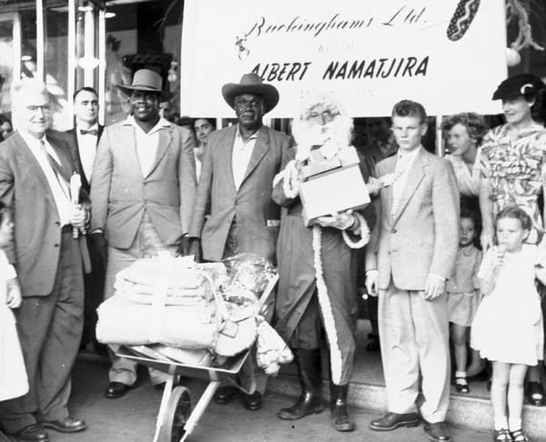 As his wealth grew, Albert Namatjira brought back goods from the cities he visited to share with his kinsfolk.