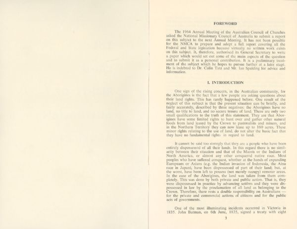 Page 2 of 8  Frank Engel, General Secretary of the Australian Council of Churches, set out the main arguments for land rights in this pamphlet.