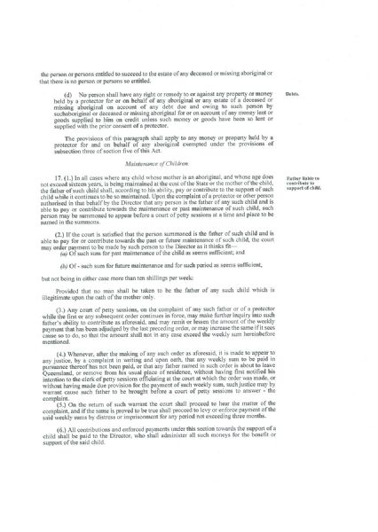 Page 14 of 21  Queensland, The Aboriginals Preservation and Protection Acts, 1939 to 1946, and Regulations with an Index (compiled to 31 August 1955).   An Act to consolidate and amend the law relating to the preservation and protection of Aboriginals, and for other purposes. Assented to 12 October 1939.  