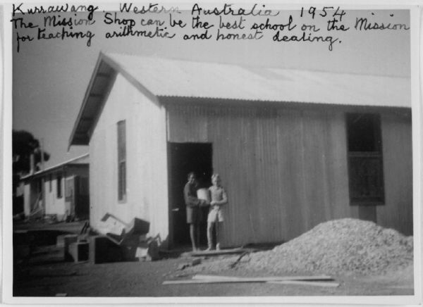 Beverley and Ron, the children of Bowee and Tommy and grandchildren of Lulu Bilson, were brought to Kurrawang because it was so difficult for the parents to care for their children. The parents were not eligible for child endowment or unemployment benefits when they were out of work. The handwriting on the photo is Mary Bennett's.