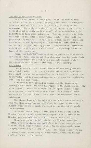 Page 4 of 9  This report was prepared by Gordon Bryant, Member for Wills and Vice-President of the Federal Council for Aboriginal Advancement, and Kim Beazley senior, Member for Fremantle, following their visit to Yirrkala in July 1963.